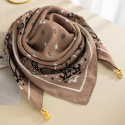 Magnetic Buckle Cotton Square Scarf