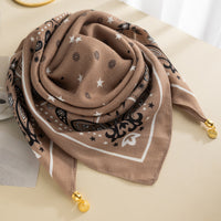 Magnetic Buckle Cotton Square Scarf
