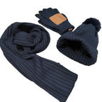 Navy blue with leather palms and no logo