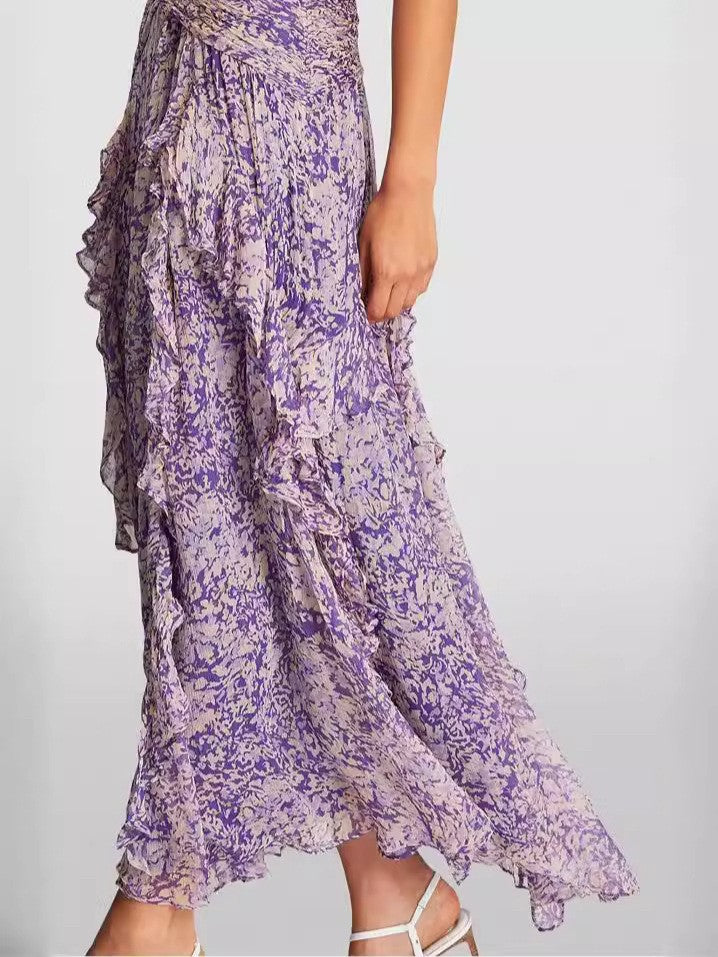 Floral Chiffon Evening Dress