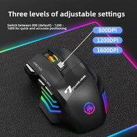 Wireless Gaming Mouse with Silent Click and RGB Lighting