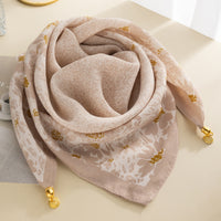Magnetic Buckle Cotton Square Scarf