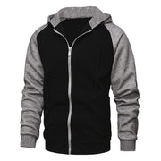 Cross-Border Men's Hooded Cardigan Sweatshirt Loose Zipper Raglan Long-Sleeved Men's Jacket
