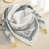 Magnetic Buckle Cotton Square Scarf