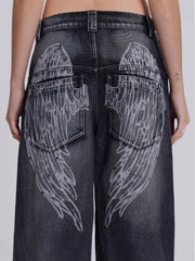 Vintage Gradient Wash Wide Leg Jeans