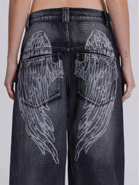 Vintage Gradient Wash Wide Leg Jeans