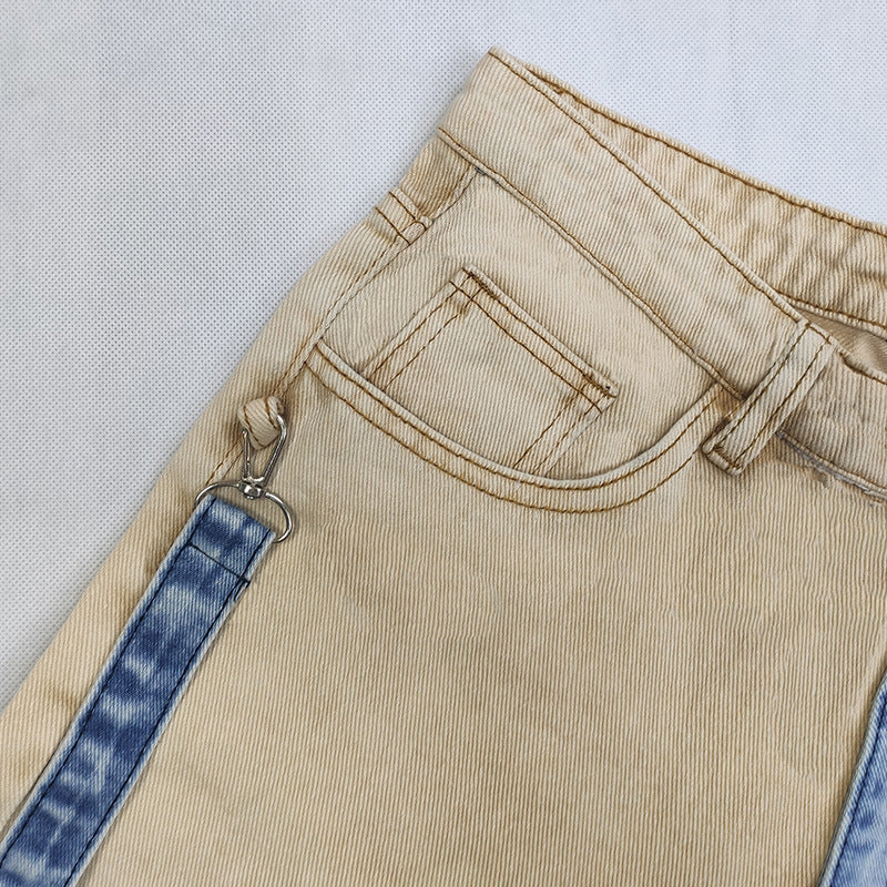 Slim-Fit Two-Tone Denim Jeans