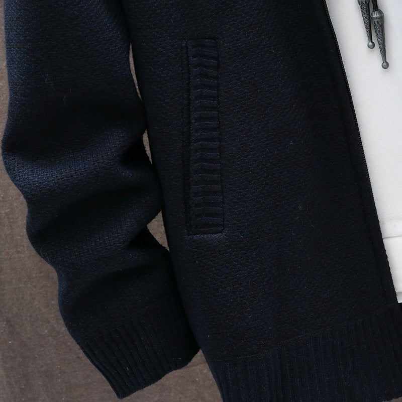 Mens Gradient Fleece Lined Hooded Cardigan