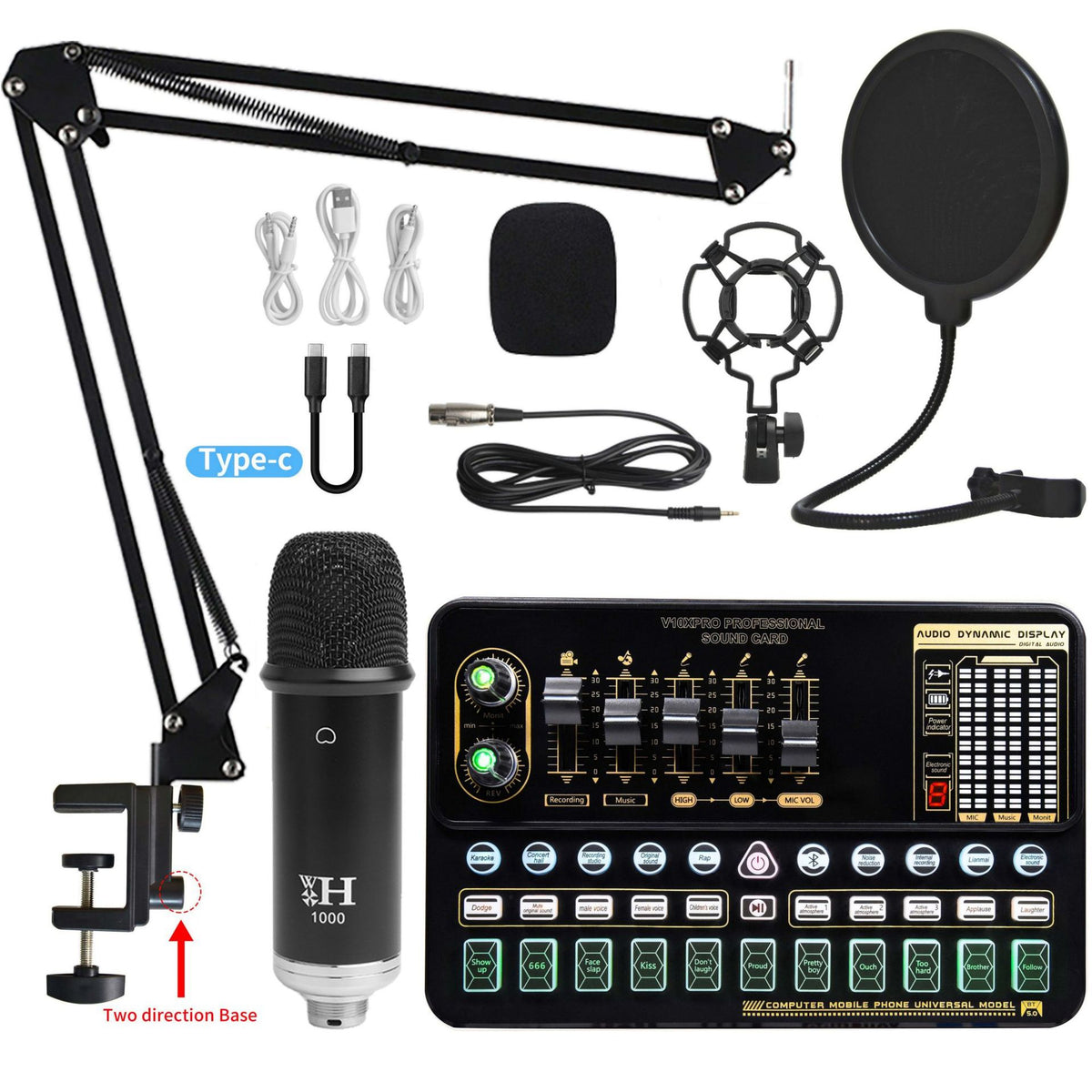 Professional V10XPRO Live Sound Card with Microphone