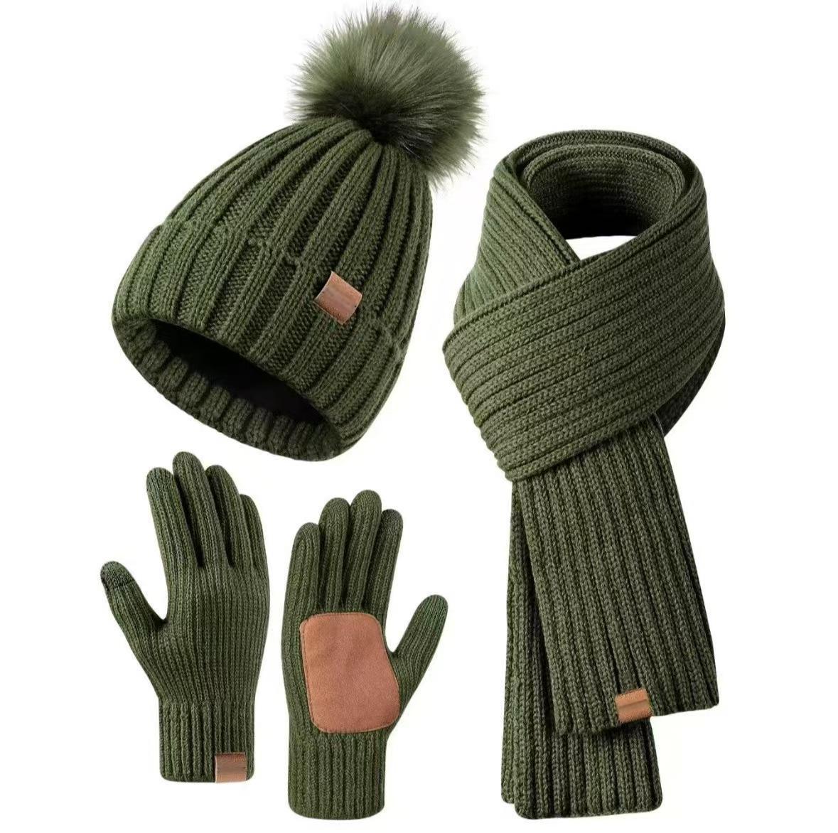 Knit Hat, Scarf & Glove Set