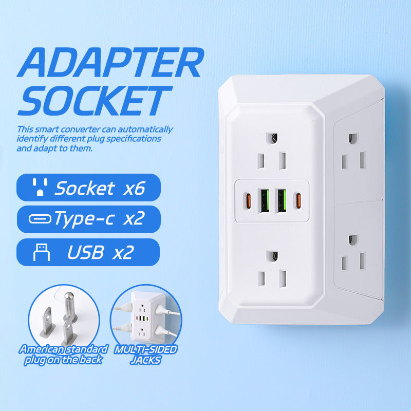 6-Outlet 110V Power Strip with USB Ports