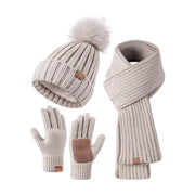 Knit Hat, Scarf & Glove Set