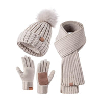Knit Hat, Scarf & Glove Set