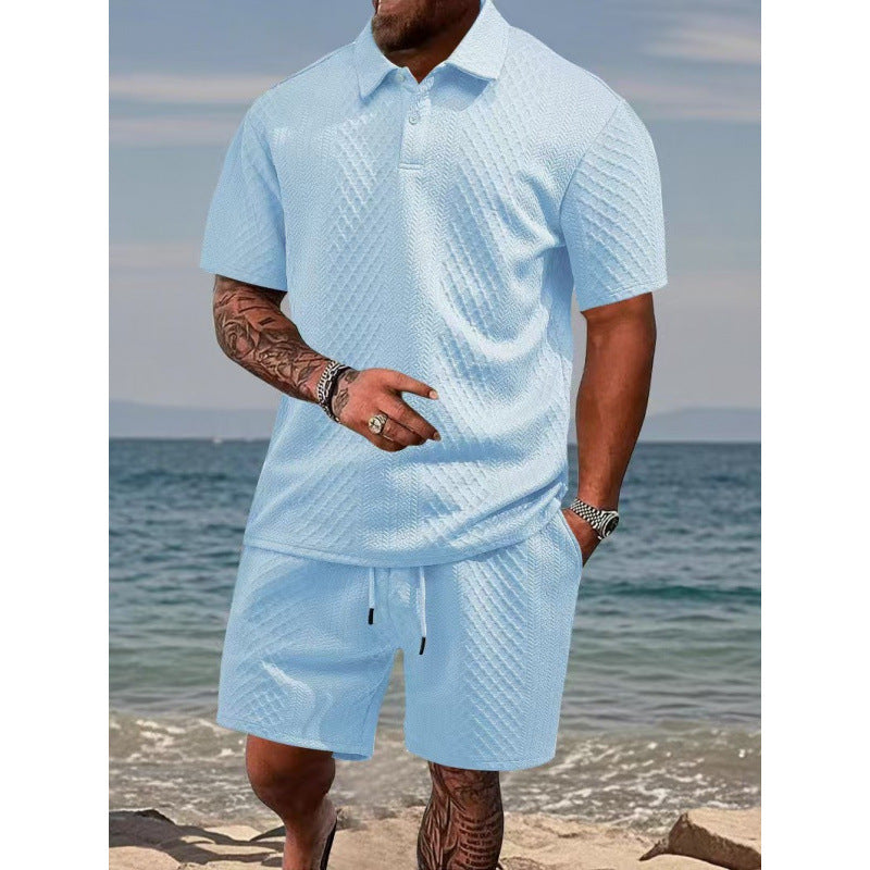 Jacquard Quick-Dry Polo & Shorts Set
