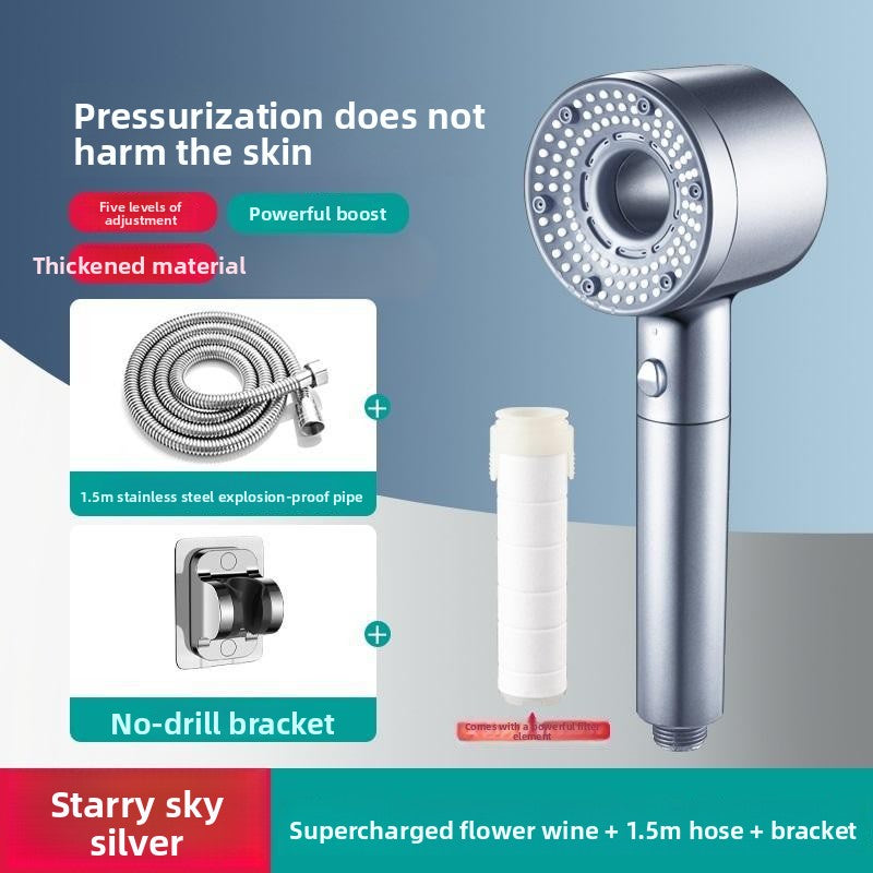 Turbo Air Booster Shower Head with Filter