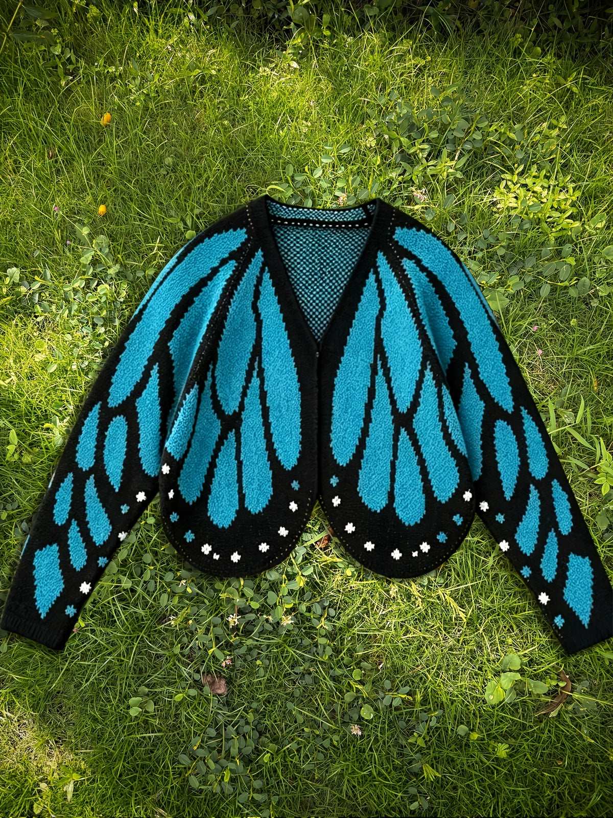 Butterfly Batwing Sleeve Knit Cardigan