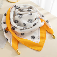 Magnetic Buckle Cotton Square Scarf