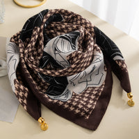 Magnetic Buckle Cotton Square Scarf