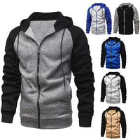 Cross-Border Men's Hooded Cardigan Sweatshirt Loose Zipper Raglan Long-Sleeved Men's Jacket
