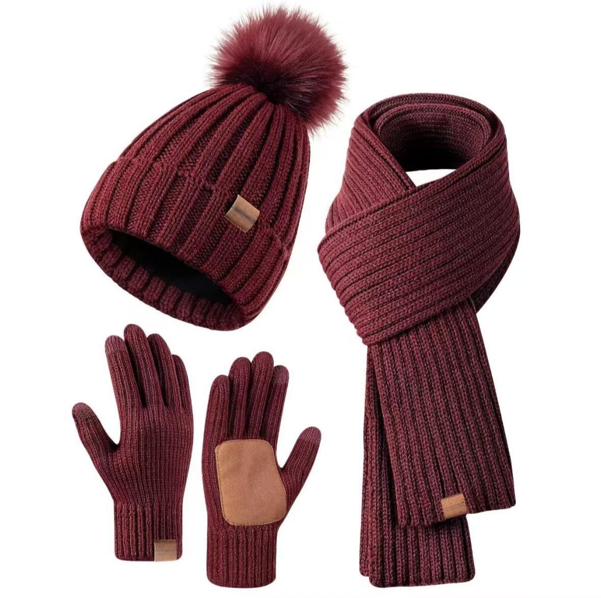 Knit Hat, Scarf & Glove Set