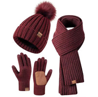 Knit Hat, Scarf & Glove Set