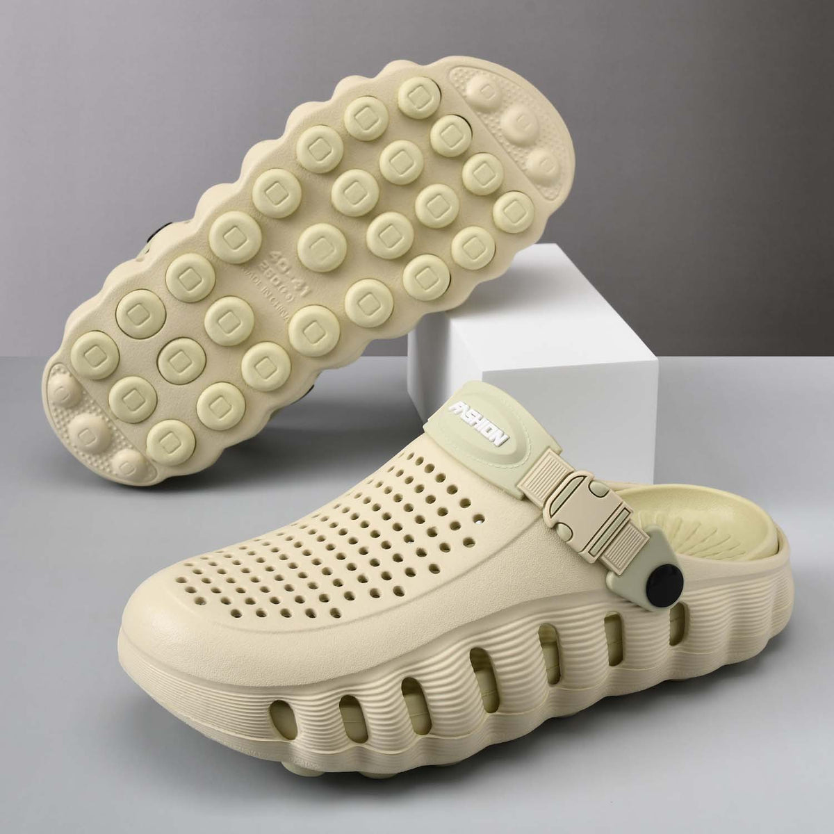 Cushioned Perforated Slide Sandals