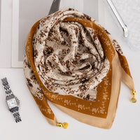 Magnetic Buckle Cotton Square Scarf