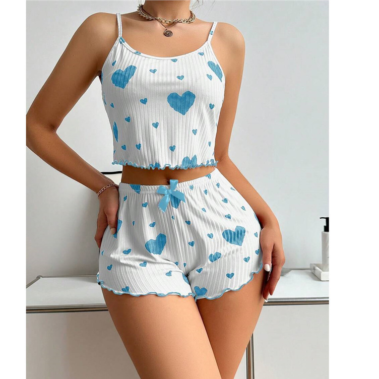 Heart Print Pajama Set