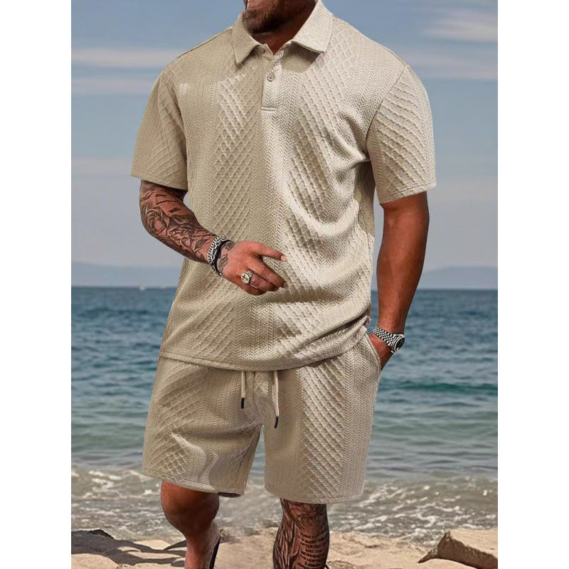 Jacquard Quick-Dry Polo & Shorts Set