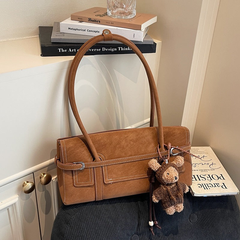 Retro Suede Baguette Bag