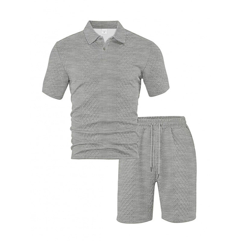 Jacquard Quick-Dry Polo & Shorts Set