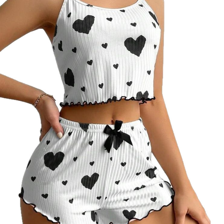 Heart Print Pajama Set