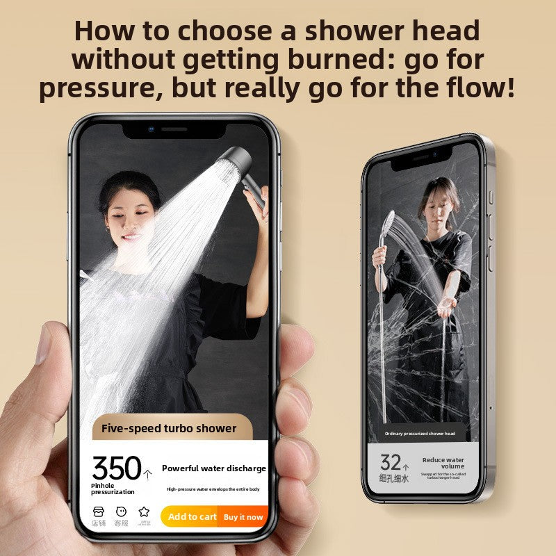Turbo Air Booster Shower Head with Filter