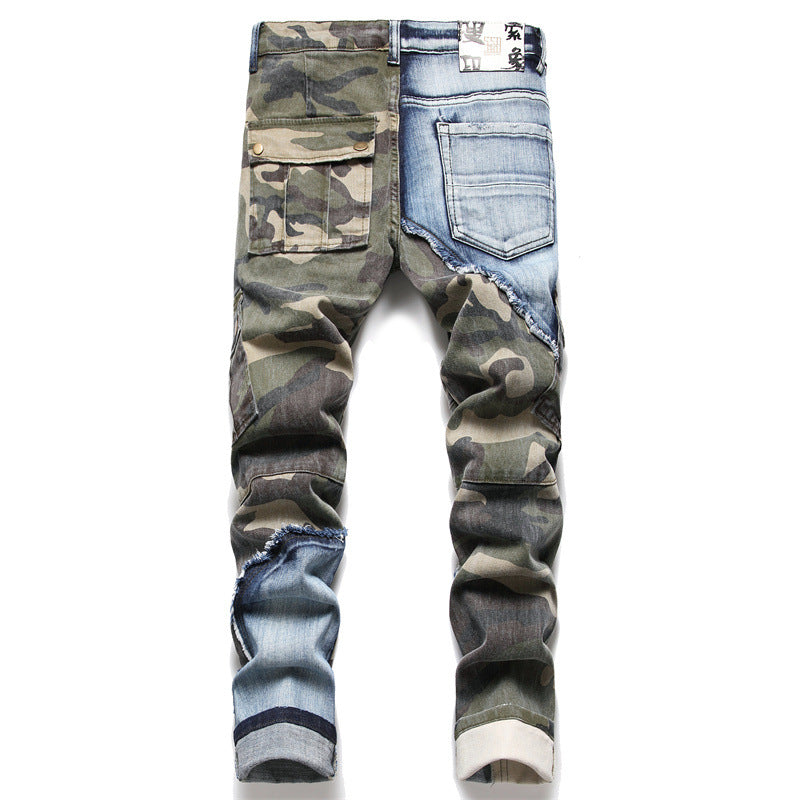 Camouflage Slim-Fit Denim Jeans