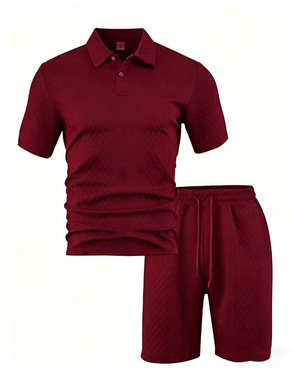 Jacquard Quick-Dry Polo & Shorts Set