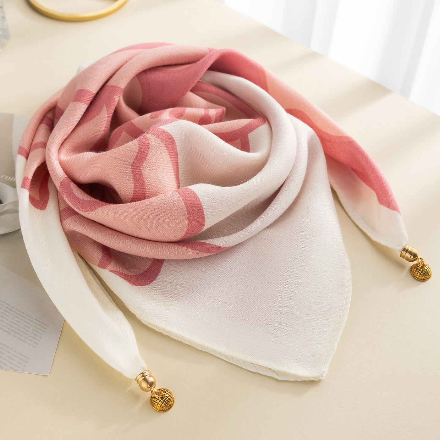 Magnetic Buckle Cotton Square Scarf