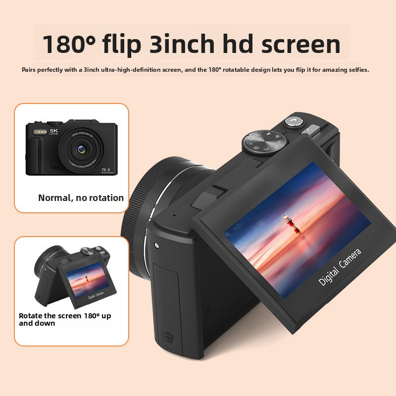 5K HD Digital Camera with Flip Screen WiFi