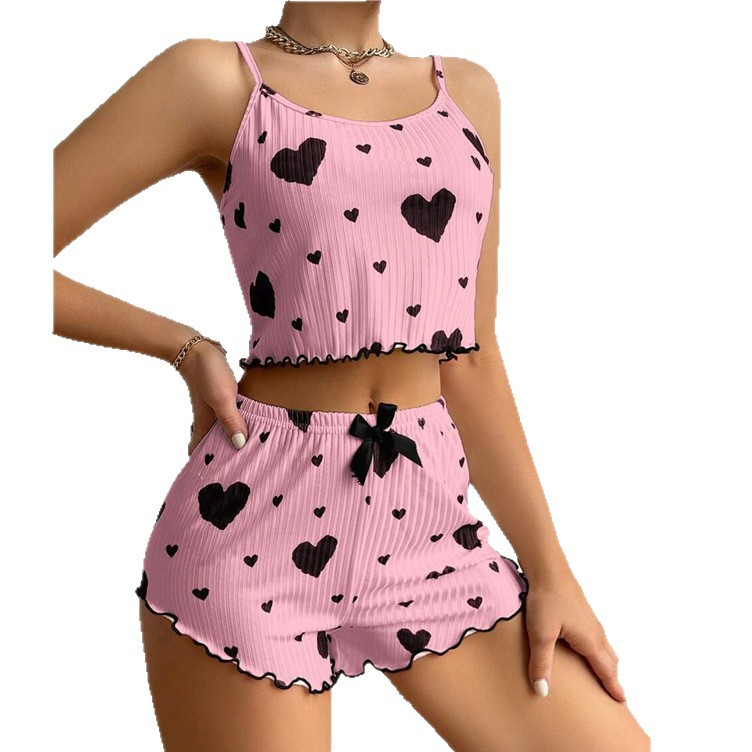 Heart Print Pajama Set