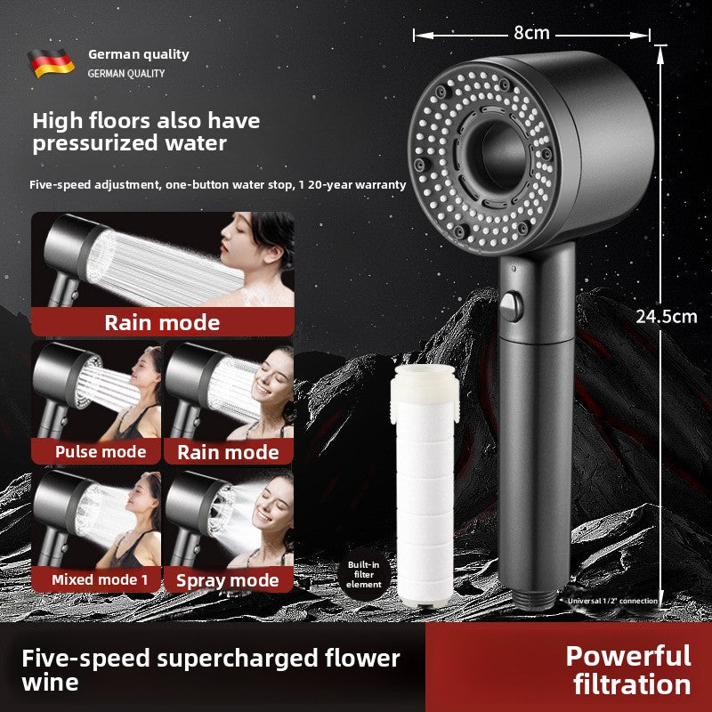 Turbo Air Booster Shower Head with Filter