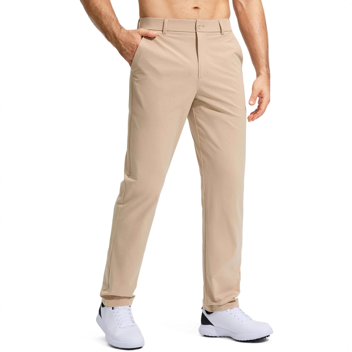Stretch Straight-Leg Dress Pants
