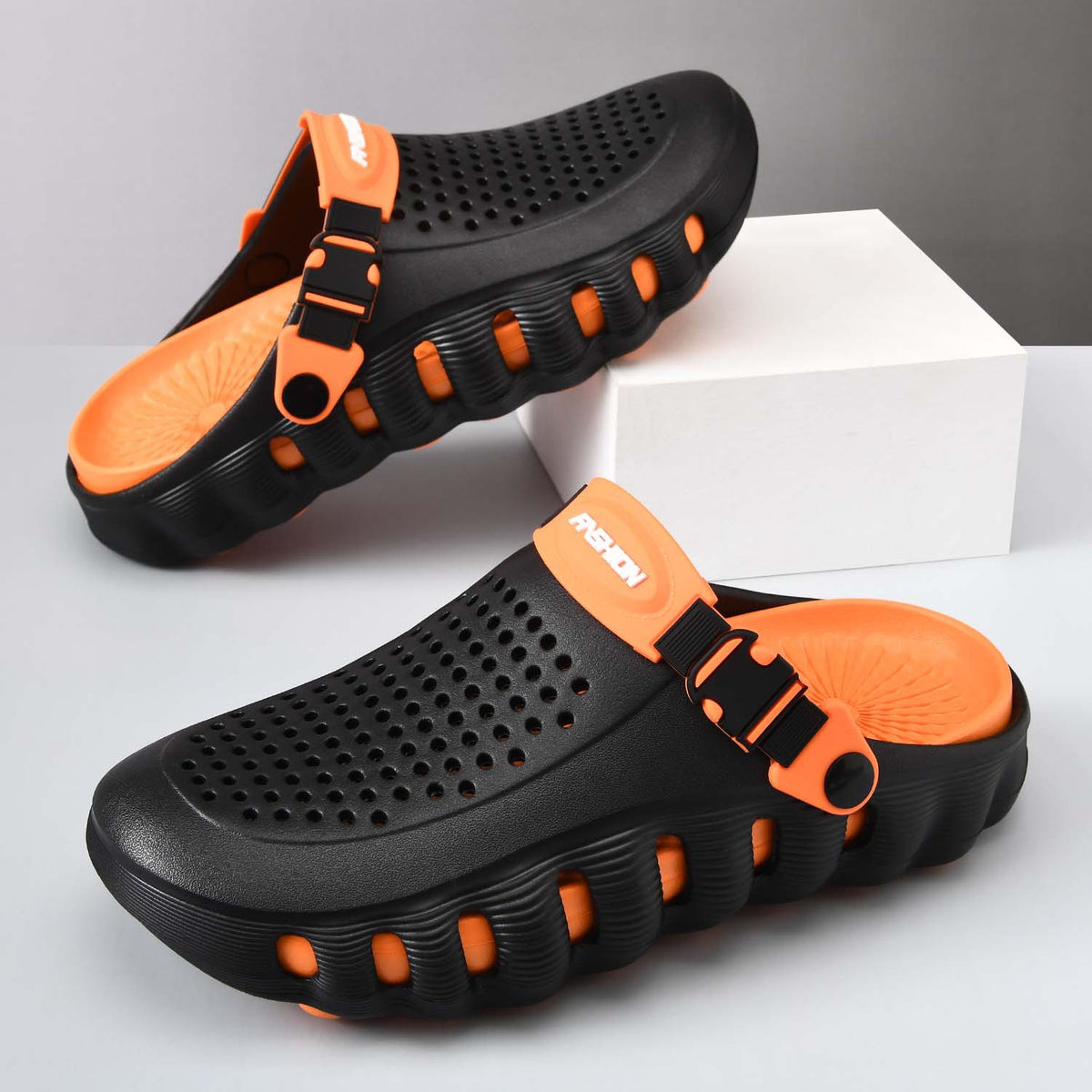Cushioned Perforated Slide Sandals