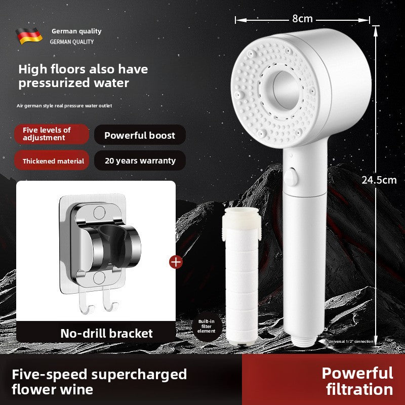 Turbo Air Booster Shower Head with Filter