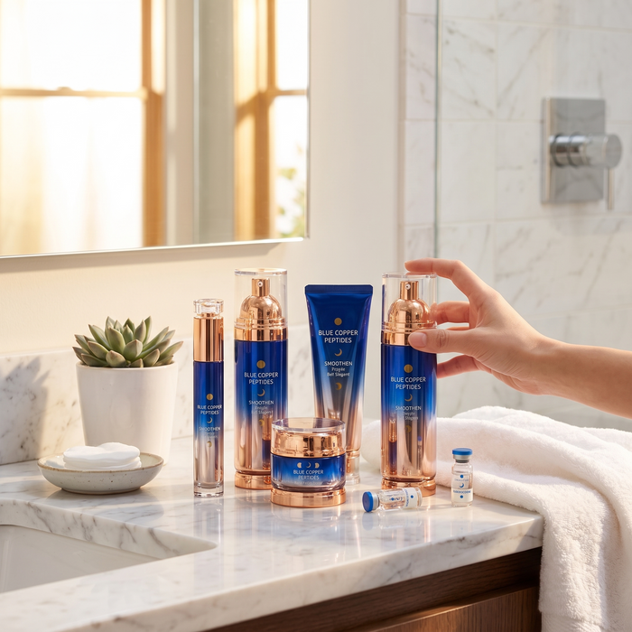 Blue Copper Peptide Anti-Wrinkle Skincare Set — lifestyle