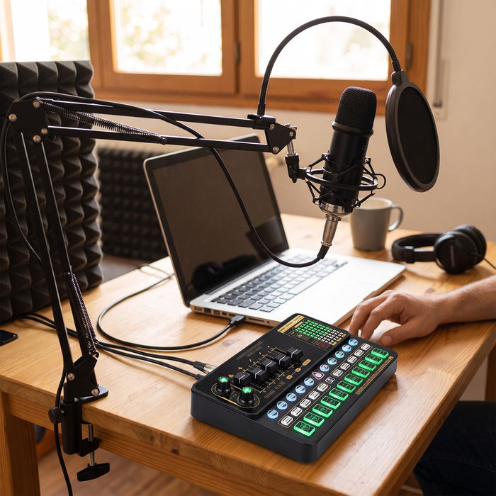 Professional V10XPRO Live Sound Card with Microphone