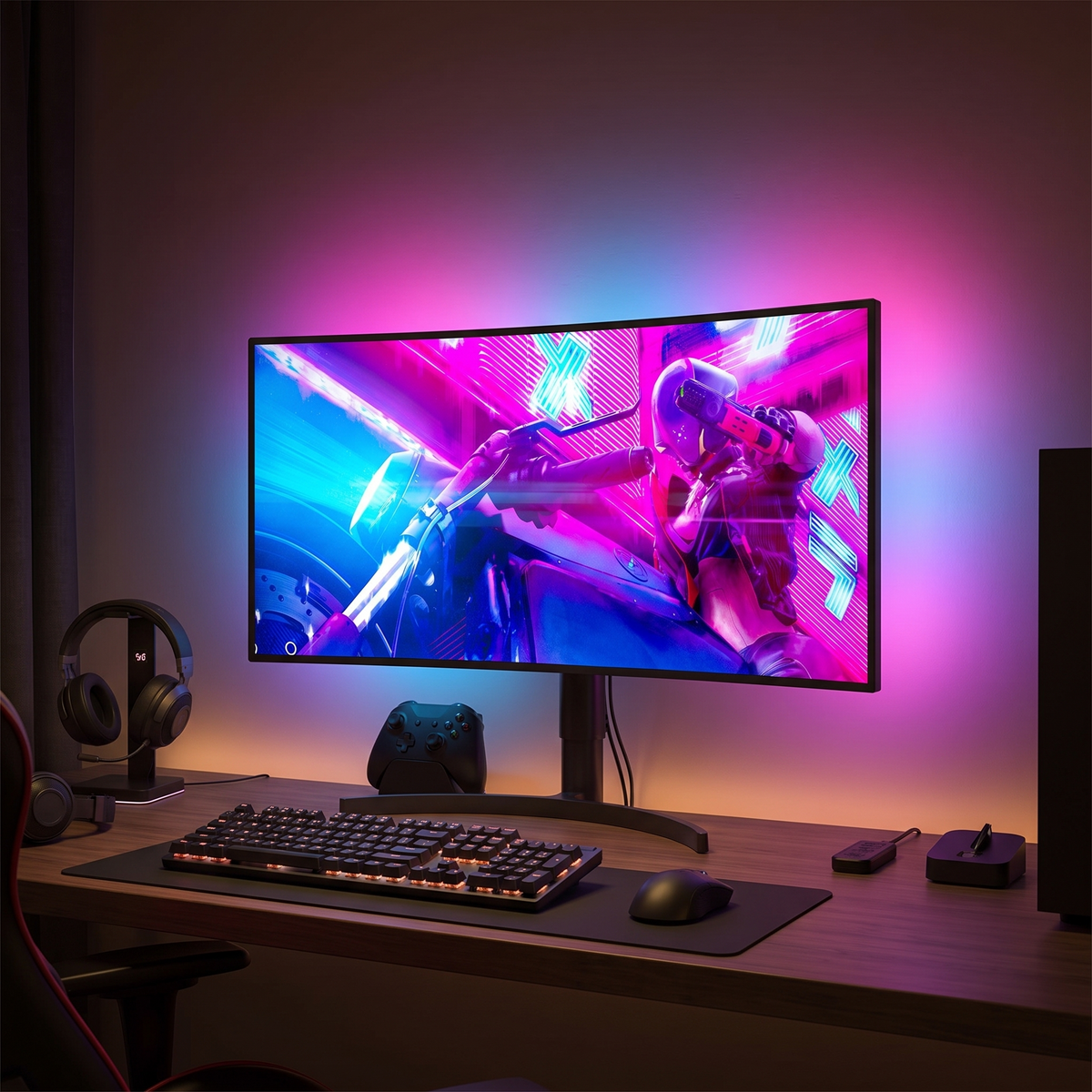 USB RGB Ambient LED Light Strip with Screen Sync