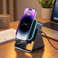 Five-in-One Folding Desktop Phone Stand with Charging Speaker Light - lifestyle