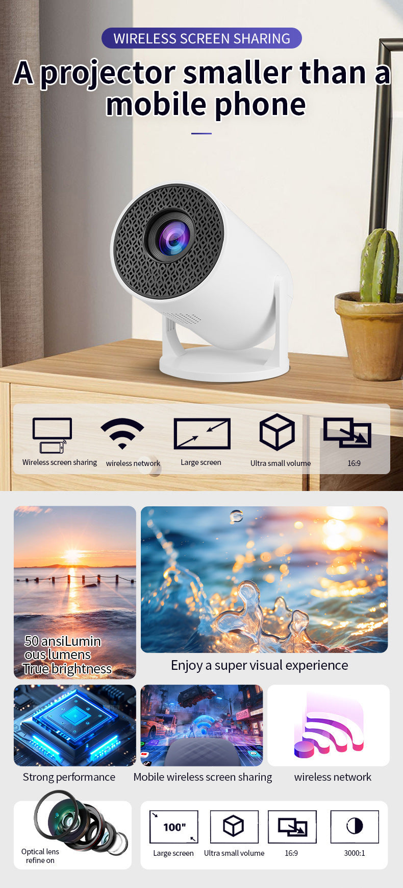 M5 Mini Home Projector